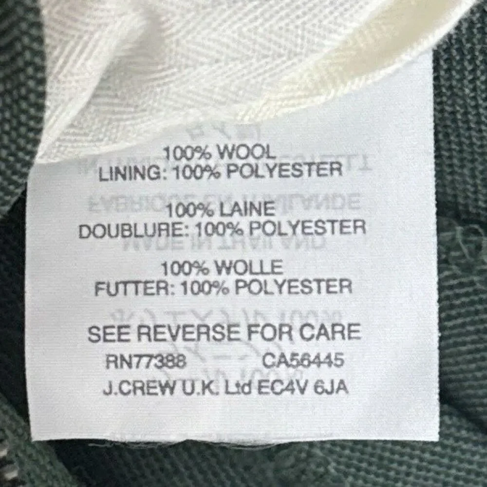 J.Crew Bowery Dress Pants Mens 33/30 Olive Green Wool Slim Fit G7124 Classic